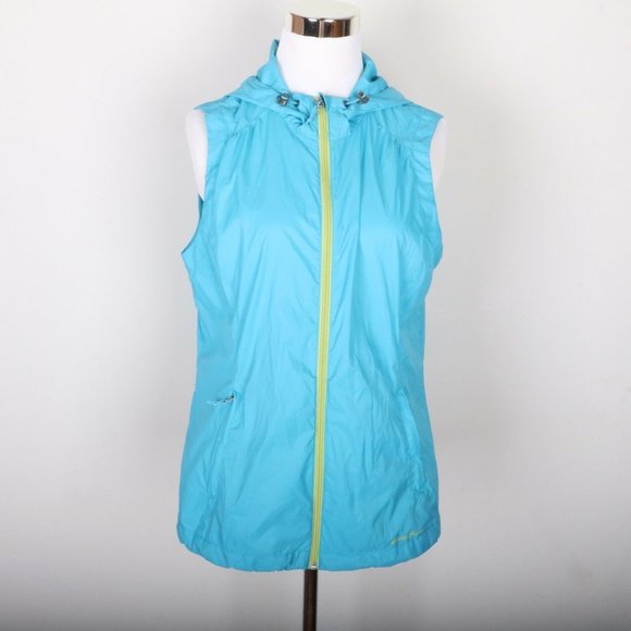 Eddie Bauer Jackets & Blazers - Eddie Bauer Sleeveless Blue Zip Up Wind Breaker Jacket Coat Women's M